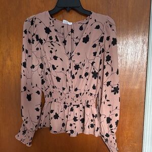 Sienna Sky Pink and Black Floral Blouse